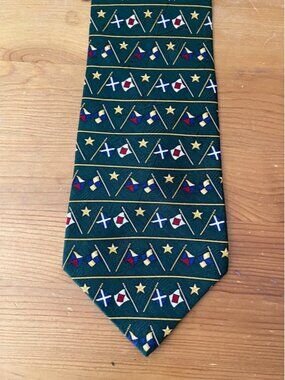 Tommy Hilfiger Men's tie Handmade in USA Silk Colorful Country Flags